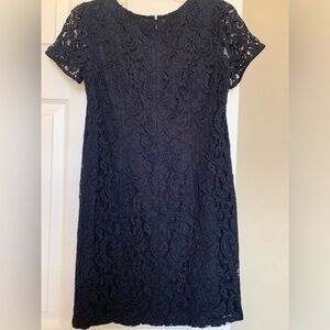 Elegant Navy Lace Dress